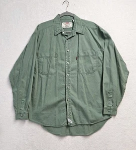 Camisa vintage Levi’s verde abotonada pestaña roja botones de metal para hombre talla Lg  - Imagen 1 de 9