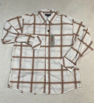 Camisa De Colección Regal Wear 3XL Con Botones Para Hombres Blanca Gemelos A Cuadros Nueva Con Etiquetas Foto 1 de 4