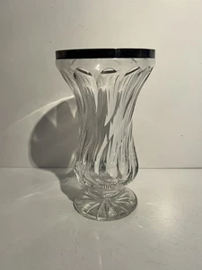 Schwere imposante Bleikristall Vase mit Silber 800 er Montierung geschliffen - Bild 1 von 8