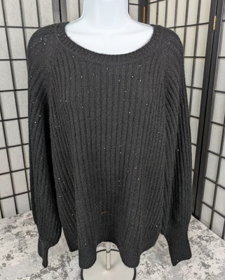 Suéter para mujer Liz Claiborne Petite XL cuello redondo brillante manga larga nuevo con etiquetas $54 Foto 1 de 4