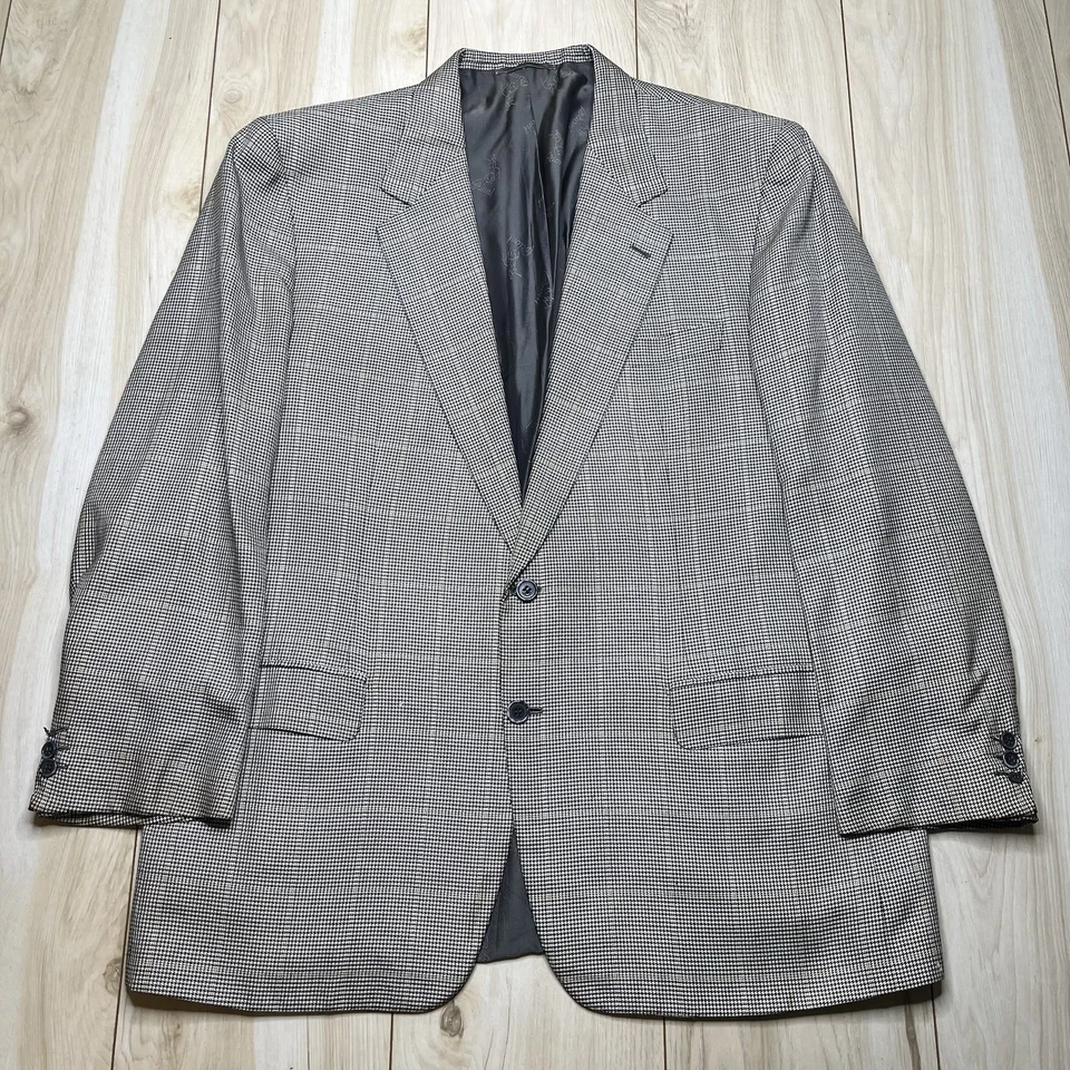 Blazer Brioni “COLONNA” Lana Seda Pata de Gallo Ventana Para Hombres Talla 46R Abrigo Deportivo Foto 1 de 4