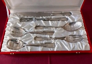 6 couverts  à servir  en métal argenté Frionnet modèle marly dans son ecrin  - Picture 1 of 8