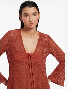 Women’s NWT Jets Australia Cover Up Kaftan Dress Brown Size Small $260 - Picture 1 of 5