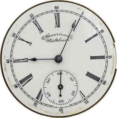 WALTHAM Pocket Watch Movement w/ Crown - AS IS - Image 1 of 3