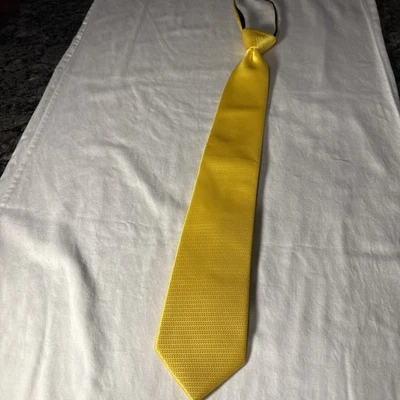 UMO Lorenzo Amarillo, Corbata con Cremallera, Corbata para el Cuello, 100% Poliéster Nuevo con Etiquetas Foto 1 de 4