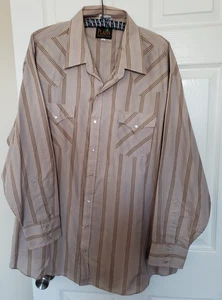 Camisa de manga larga Big Man Plains Western Wear talla 2X botones a presión - Imagen 1 de 5
