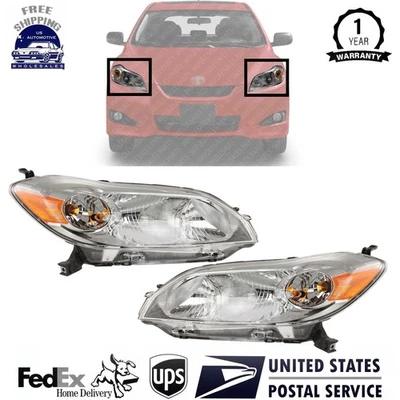 Headlight Left and Right Headlamp Set With 2Pc Bulb For 2009-2014 Toyota Matrix Foto 1 de 4