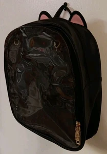 Ita Bolsa Mochila con Inserto Orejas de Gato Pin Exhibición Mochila Bolso Coleccionista Negro - Imagen 1 de 10