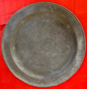 Antigua placa de peltre inglesa 31 cm/12,2" c siglo XVIII marina mercante británica HMS - Imagen 1 de 6