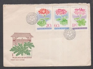 Romania 1968 FDC Flowers Garden Geraniums Bucharest Bucuresti - Picture 1 of 1