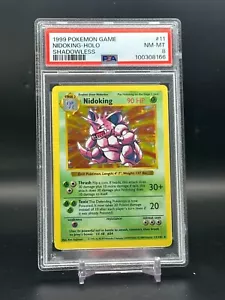 PSA 8 NM-MT Nidoking SHADOWLESS 1999 WOTC Base Set Holo Pokemon Card #11/102 - Picture 1 of 2