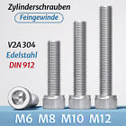 Zylinderschrauben DIN 912 Edelstahl V2A Zylinderkopf M6 M8 M10 M12 Feingewinde