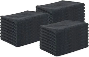 Paquete de 24 toallas de salón de microfibra - a prueba de blanqueamiento - negras 16 x 27 - toalla estilista - Imagen 1 de 12