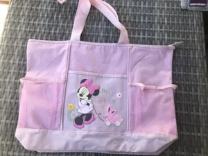 Disney Minnie Mouse Canvas Bag diaper Large baby pink color new - Picture 1 of 2