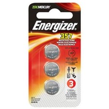 Energizer 357 Zero Mercury Watch/Electronic Battery, 3-Pack