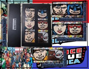 Justice League Bioworld Character Collection Gift Set 6 Pairs Set Mens Unisex - Picture 1 of 9