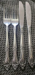 Posate Imperiali Acciaio Inox Floreale Barocco Corea 4 Pezzi Forchette Coltelli - Foto 1 di 2