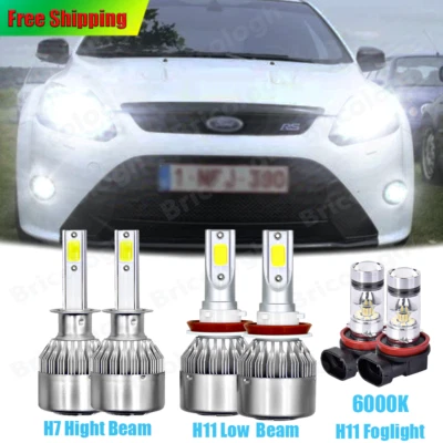 6X faros LED de haz alto bajo bombilla antiniebla 6000 k para Ford Focus 2012-2018 Foto 1 de 4