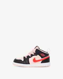 NEW Nike Air Jordan 1 Mid TD Toddler Atmosphere Black Pink 640735 604 - SIZE 9C 