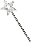 Star Wand, 13 Inches Silver Fairy Princess Angel Wand Sticks for Girls Costume B