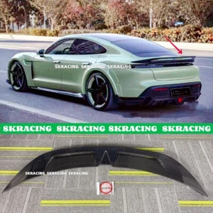 Fits Porsche Taycan 2020-2024 Carbon Fiber Rear Trunk Spoiler Lid Wing Body kits - Picture 1 of 15