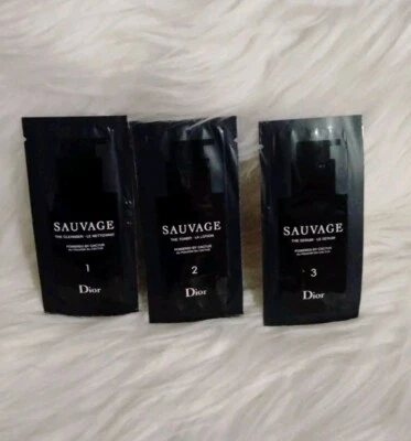 Dior Sauvage The Cleanser, The Toner & The Serum Sample 2ml/0.06oz Each - Image 1 of 2