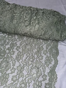 1 mtr salbeigrün Guiper Kordel Stretch Spitze Braut, Kleiderstoff..58" breit - Bild 1 von 3