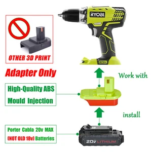 1x Adapter for RYOBI 18V Tool to PORTER-CABLE 20V PCC680 Slider Li-ion Batteries - Bild 1 von 8