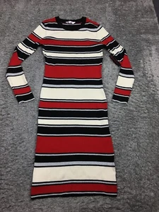 Vestido Suéter NOBO Mujer Talla XL Juniors Negro Blanco Rojo Rayas - Imagen 1 de 14