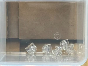 LEGO Parts - Trans-Clear Plate, Round 1 x 1 Bar Handle Stem - No 79194 - QTY 5 - Picture 1 of 1