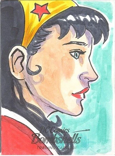 2019 DC Comics Bombshells Series 3 Sketch card Of Wonder Woman By Matthew Sutton - Image 1 of 1