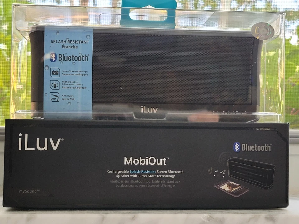 ALTAVOZ BLUETOOTH ESTÉREO RECARGABLE RESISTENTE A SALPICADURAS ILUV MOBIOUT ISP233 NUEVO EN CAJA Foto 1 de 4
