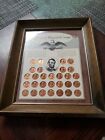 Lincoln Memorial Coinage, Total of 29 pennies in framed 10 by 12 wood frame