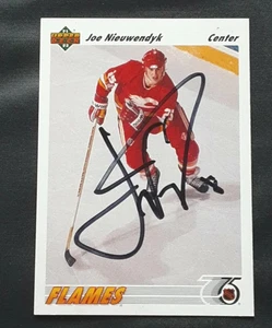 JOE NIEUWENDYK HOF CALGARY FLAMES STARS AUTOGRAPHED SIGNED 1991 HOCKEY CARD - Picture 1 of 1