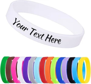 1-20PCS Custom Silicone Wristbands - Personalised Rubber Bracelets for Events - Picture 1 of 34
