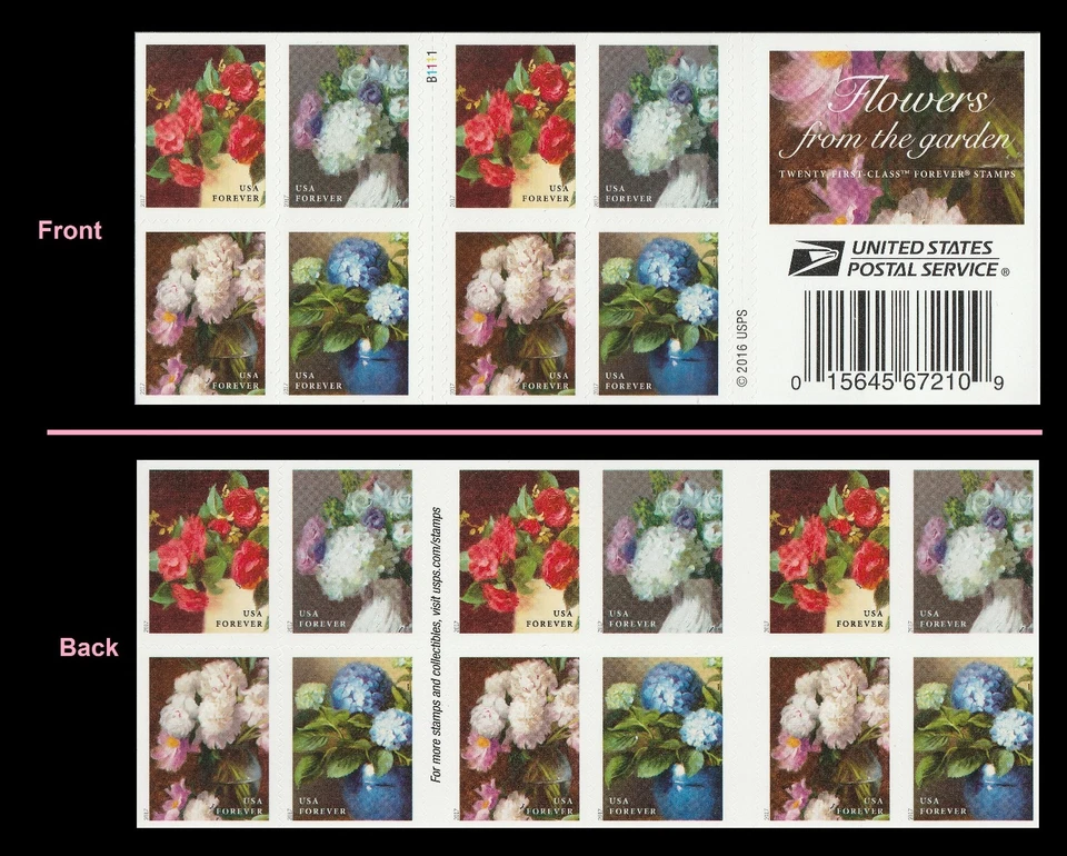 US 5237-5240 5240b Garden Flowers F booklet 20 B1111 MNH 2017 - Image 1 of 1