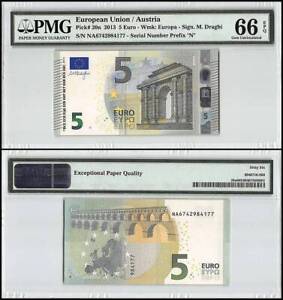 European Union - Austria 5 Euro, 2013, P-20n, Prefix N, PMG 66