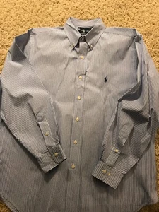 Camisa Ralph Lauren para Hombre Azul a Rayas Calce Clásico Btn Up Talla 17 34/35 - Imagen 1 de 7