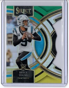 BRYCE YOUNG 2023 Select GREEN and YELLOW ROOKIE DIE CUT #22 CAROLINA PANTHERS - Picture 1 of 2