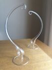 Two Glass Ornament Hangers Stands For Displaying Hallmark / Christmas Baubles