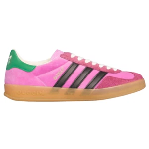 Adidas x Gucci Gazelle Rosa Terciopelo W Rosa Colegial Púrpura Audaz Verde Zapatilla - Imagen 1 de 7