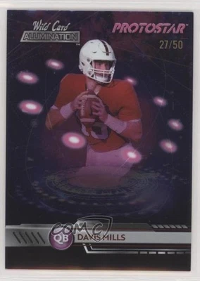 2021 Wild Card Alumination Protostar Pink /50 Davis Mills #PS-8 Rookie RC - Image 1 of 2