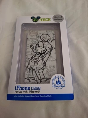 Funda Teléfono Diseño Boceto Disney Mickey Mouse iPhone 5 Nueva en Caja D Tech Foto 1 de 2