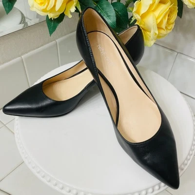 Zapatos de salón NINE WEST de cuero genuino para mujer talla 7,5 M / 7 1/2 / 7 y medio Foto 1 de 4