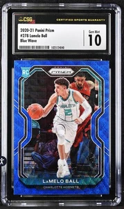 LaMelo Ball Rookie • Panini Prizm #278 2020 Blue Wave Prizm Rookie (RC) CSG 10 - Imagen 1 de 2