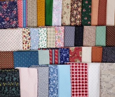 Lote de chatarra de tela Calico 2 libras Cranston Concord floral Country Foto 1 de 4