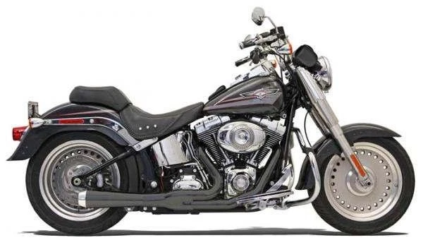 Bassani Xhaust Road Rage Short Megaphone Exhaust System 4" Black Harley Davidson - Image 1 of 1