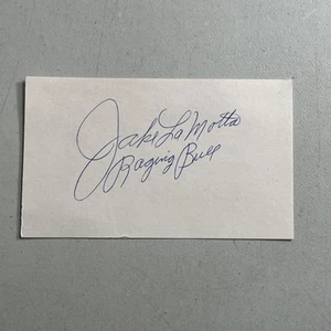 Jake LaMotta Raging Bull Boxing Signed Index Card **No COA** - Picture 1 of 3