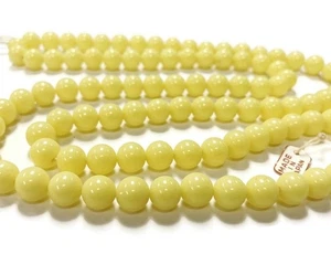 100 CUENTAS REDONDAS LISAS DE COLECCIÓN MARCA CEREZA JAPONESA DE VIDRIO AMARILLO PÁLIDO 8 mm 4619t - Imagen 1 de 4