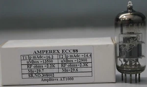 ECC88 6DJ8 Amperex Bugle Boy Made in Holland Amplitrex AT1000 Tested #308002 - Picture 1 of 10